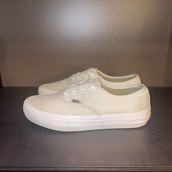 Vans Authentic Pro Ultracush Skate Shoe Off-White Beige Size 5.5 M/ 7 W - Picture 1 of 9